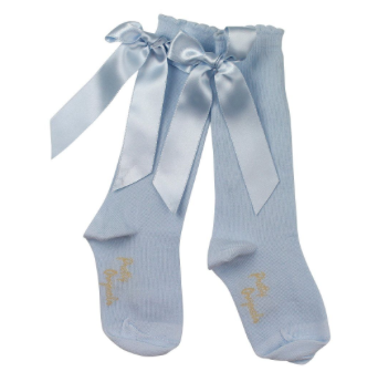 Pretty Originals Baby Blue Bow Socks - Scarlett's Bowtique